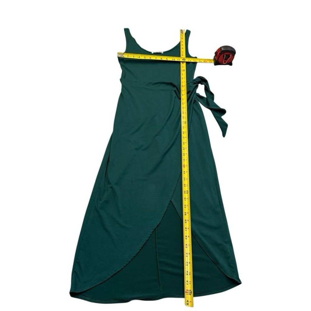 Reformation Sleeveless Kaila Dress Green Size Small Tank Knit Jersey Wrap Midi - Picture 9 of 9